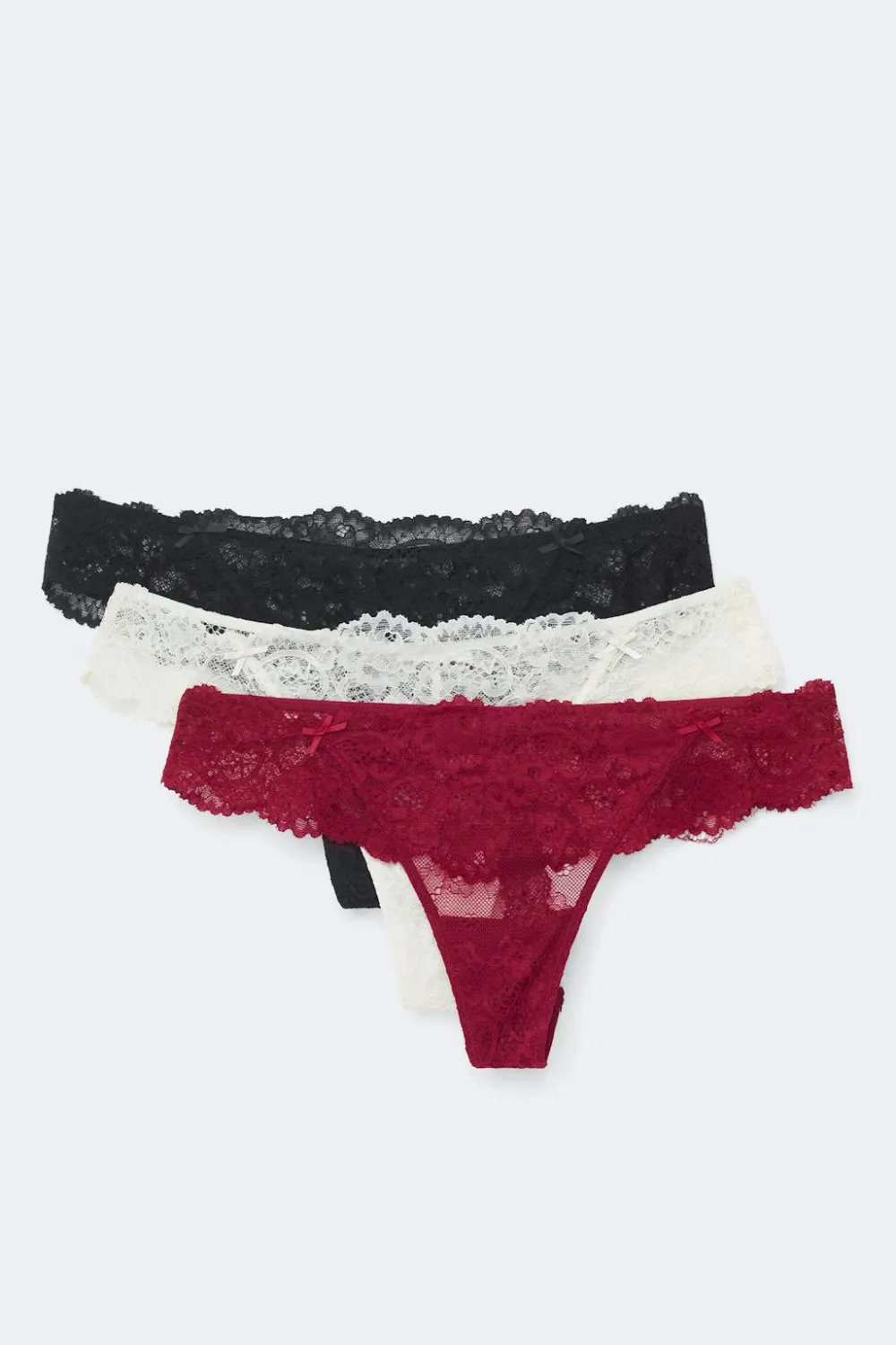 Gina Tricot 3-pack caop ace thong Svart New