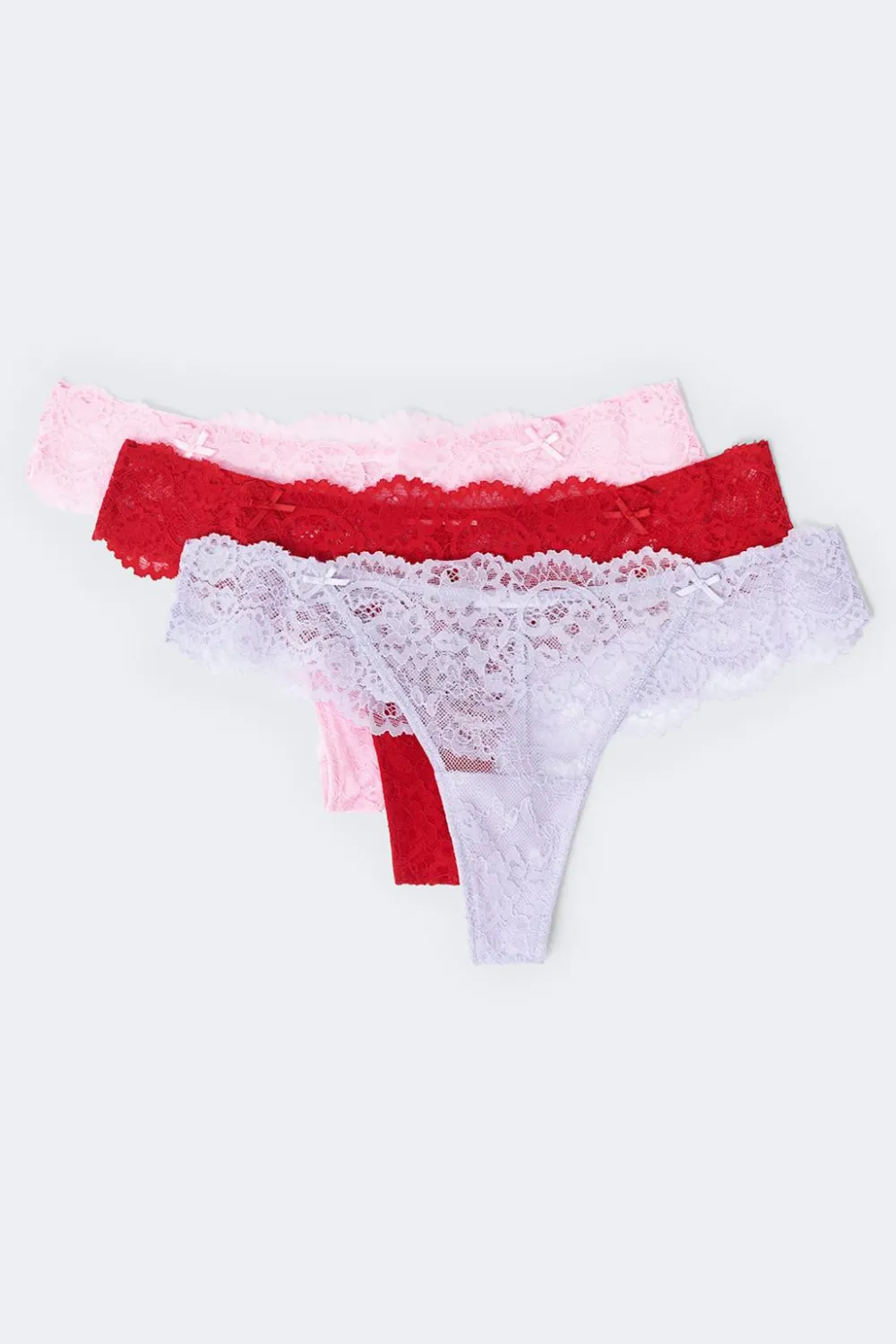 Gina Tricot 3-pack caop ace thong Rosa New