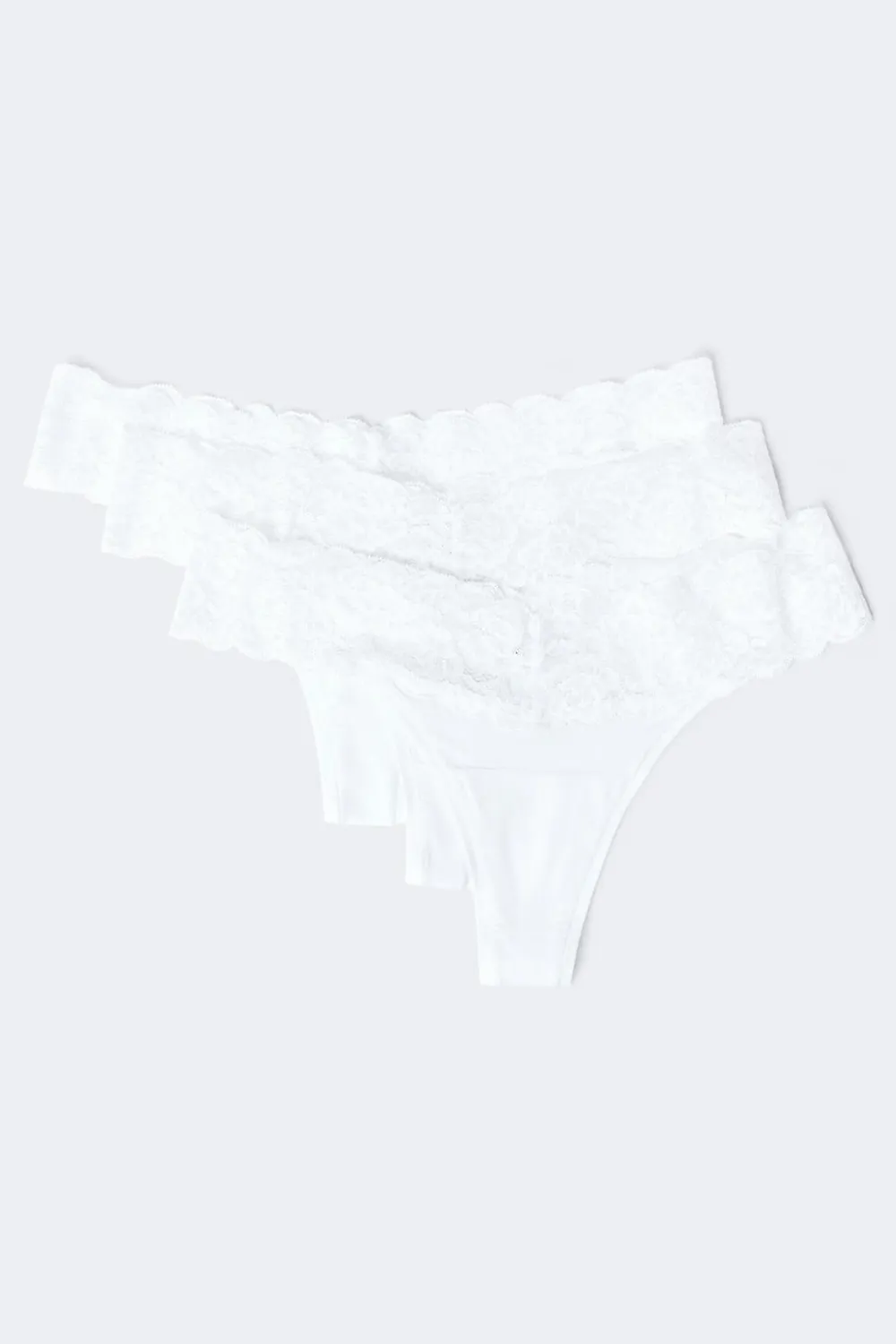 Gina Tricot 3-pack oft icro thong Hvit Discount