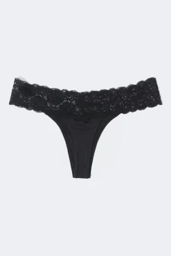 Gina Tricot 3-pack oft icro thong Svart