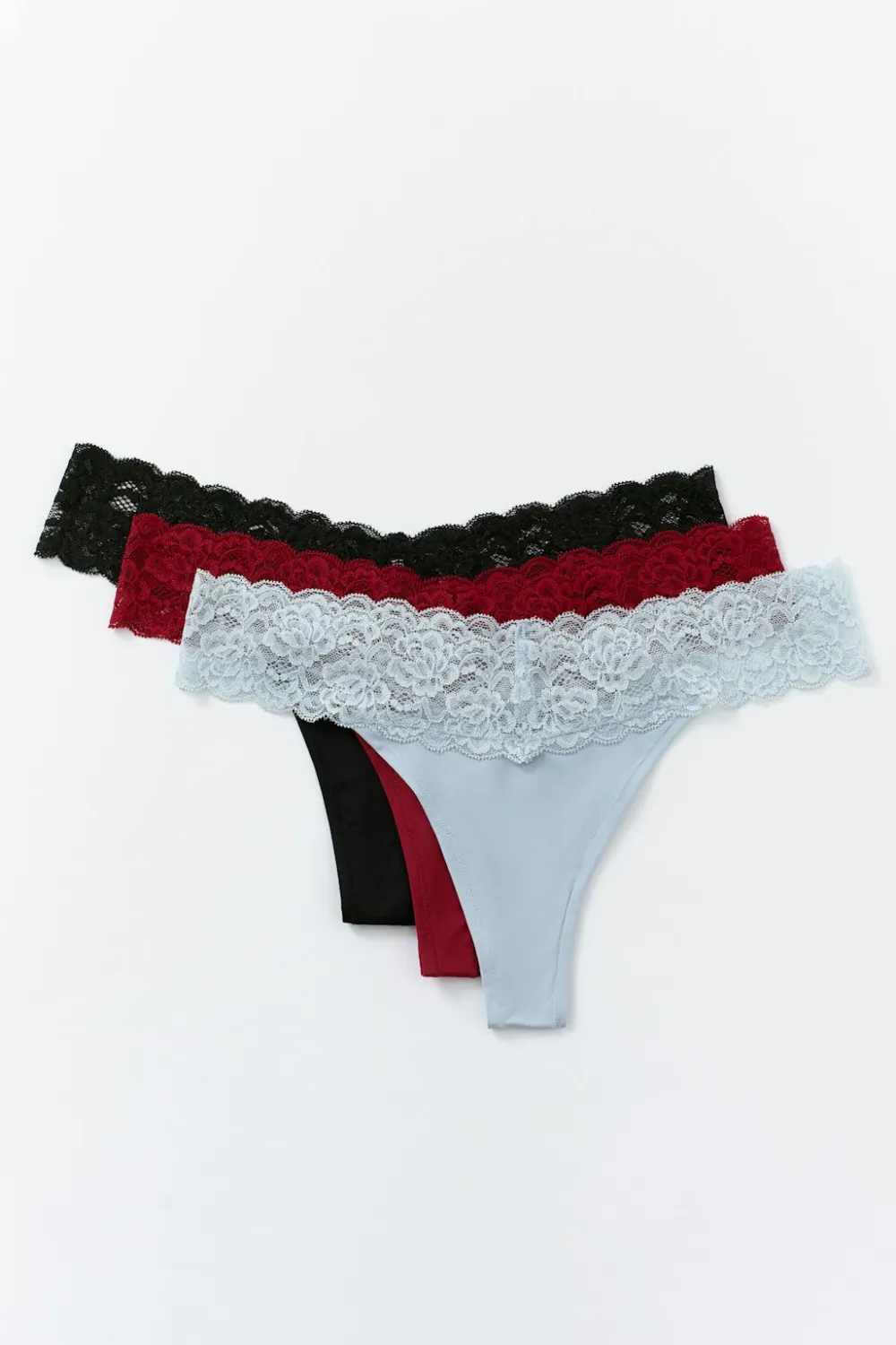 Gina Tricot 3-pack oft icro thong Rød Sale