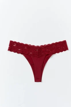 Gina Tricot 3-pack oft icro thong Rød Sale