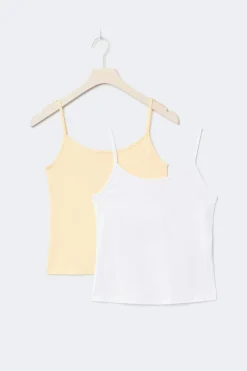 Gina Tricot 2 pack y basic singlet Hvit Best
