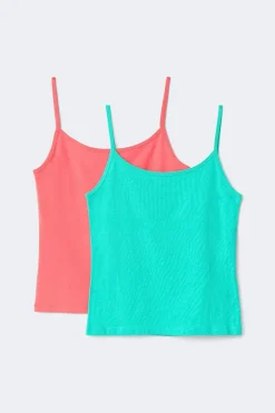 Gina Tricot 2 pack y basic singlet Blå Clearance