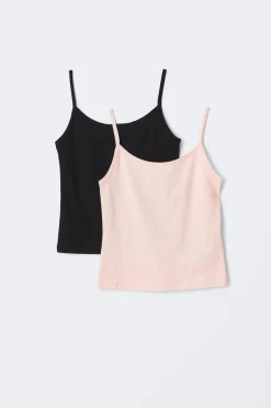 Gina Tricot 2 pack y basic singlet Svart Clearance