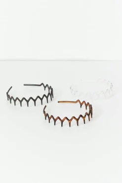 Gina Tricot 3-pack zig zag headband Beige