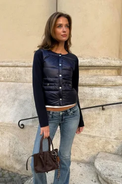 Gina Tricot 14+ padded rib jacket Blå New