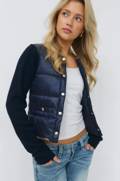 Gina Tricot 14+ padded rib jacket Blå New