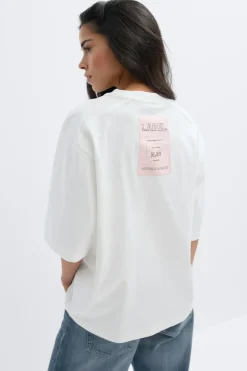 Gina Tricot Patch detai tee Hvit