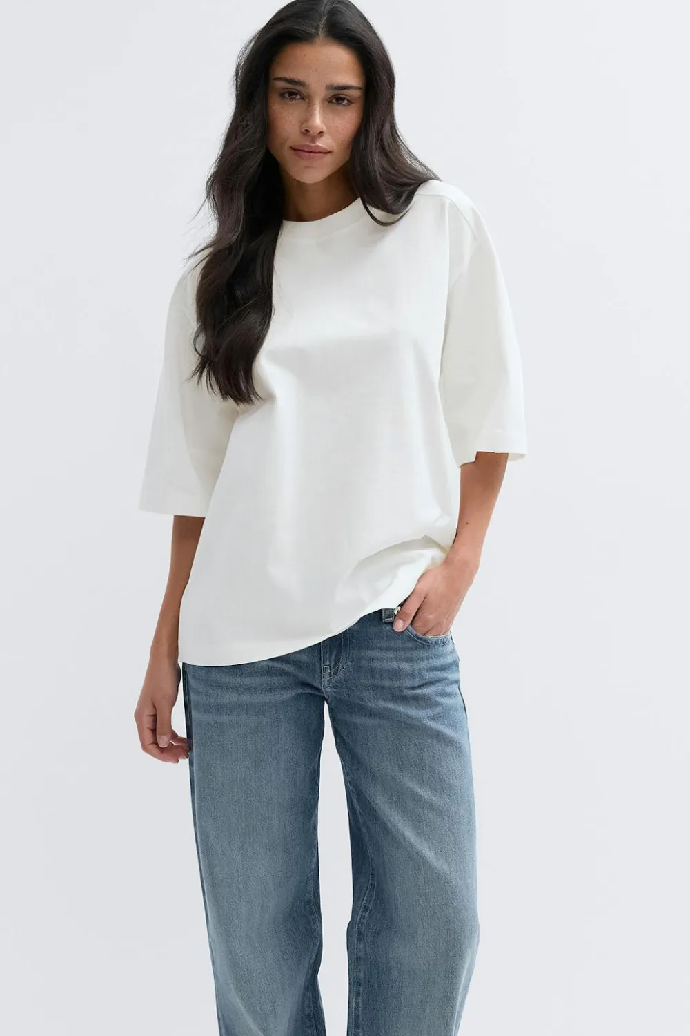 Gina Tricot Patch detai tee Hvit