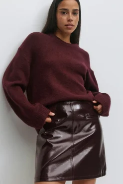 Gina Tricot Patent skirt Rød Online