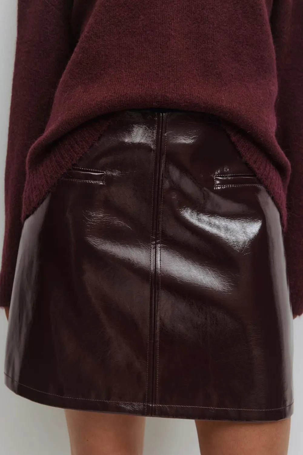 Gina Tricot Patent skirt Rød Online