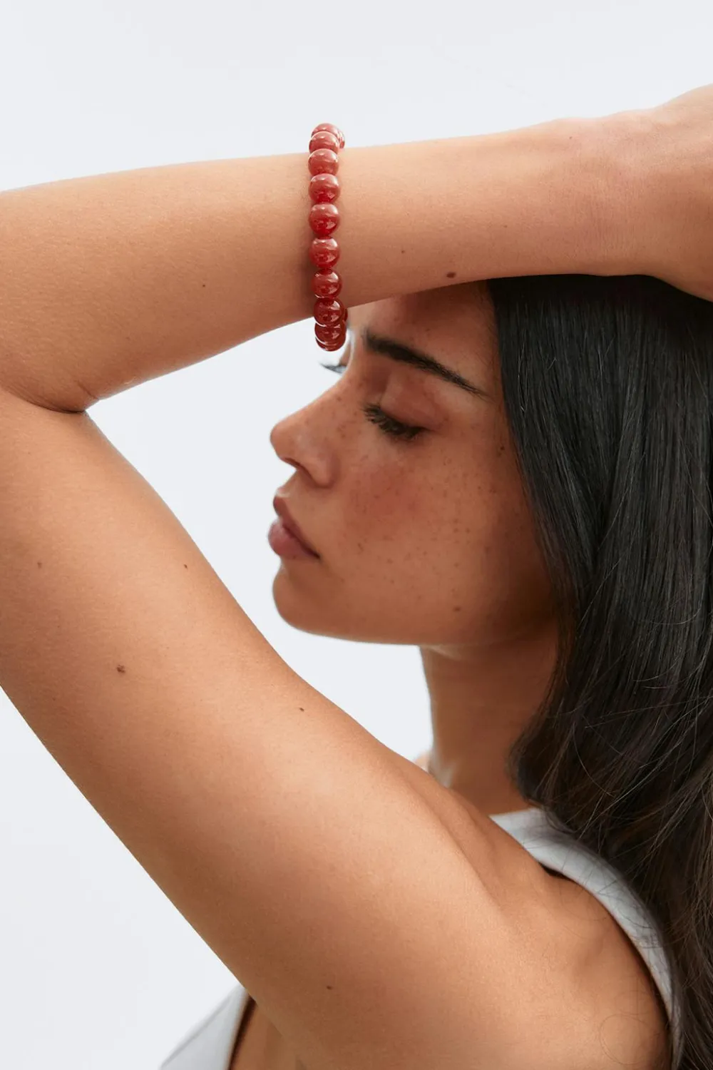Gina Tricot Pearl bracelet Rød Clearance