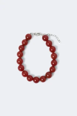 Gina Tricot Pearl bracelet Rød Clearance