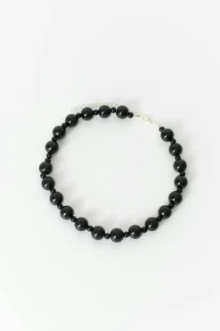 Gina Tricot Pearl necklace Svart
