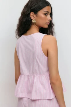 Gina Tricot Pepu tie top Rosa New