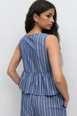 Gina Tricot Pepu tie top Blå Hot