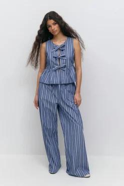 Gina Tricot Pepu tie top Blå Hot