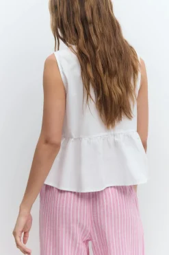 Gina Tricot Pepu tie top Hvit