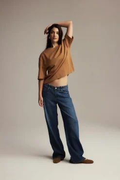 Gina Tricot Perfect boxy tee Brun Online