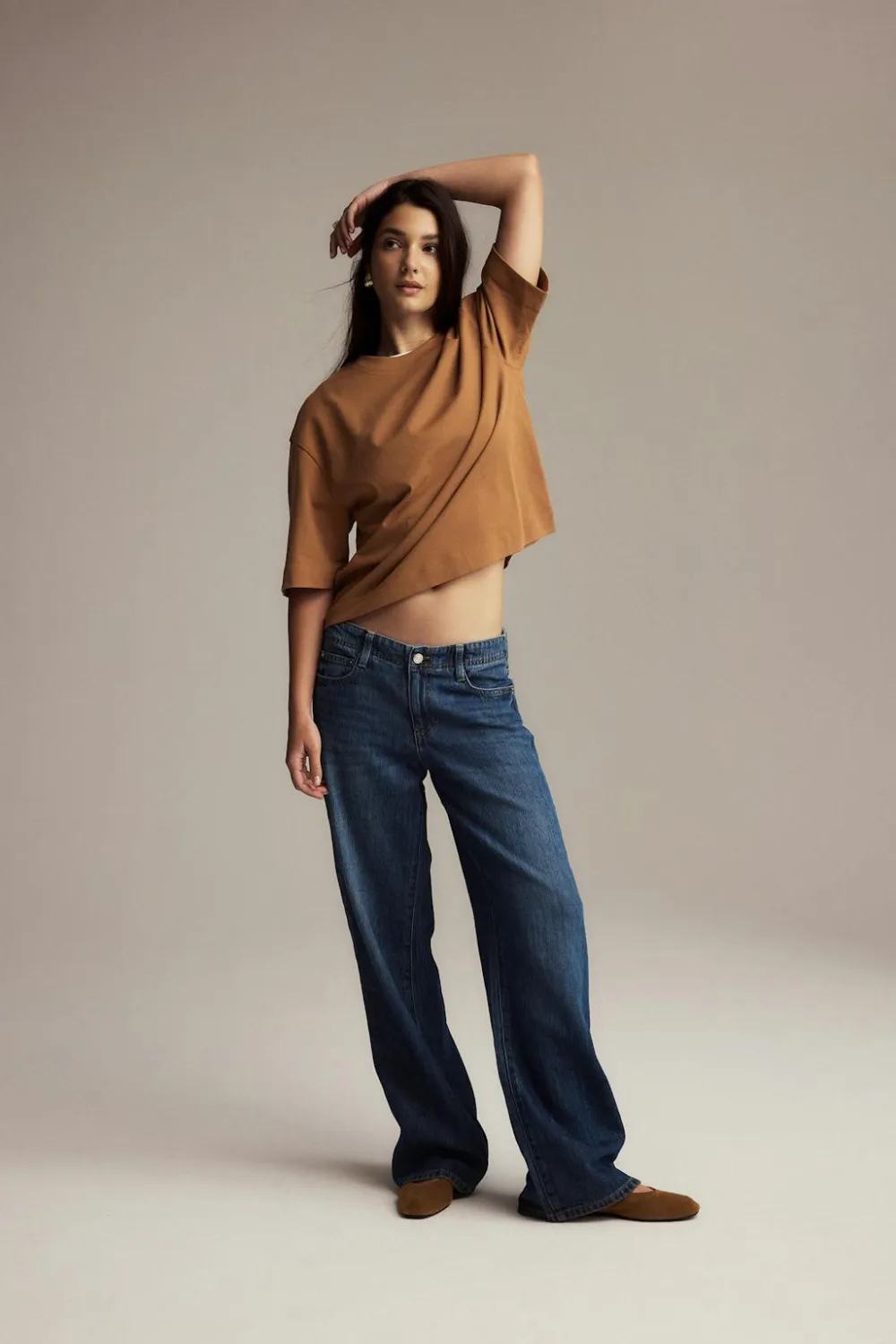 Gina Tricot Perfect boxy tee Brun Online