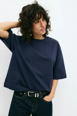 Gina Tricot Perfect boxy tee Blå Online