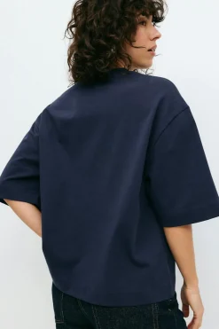 Gina Tricot Perfect boxy tee Blå Online