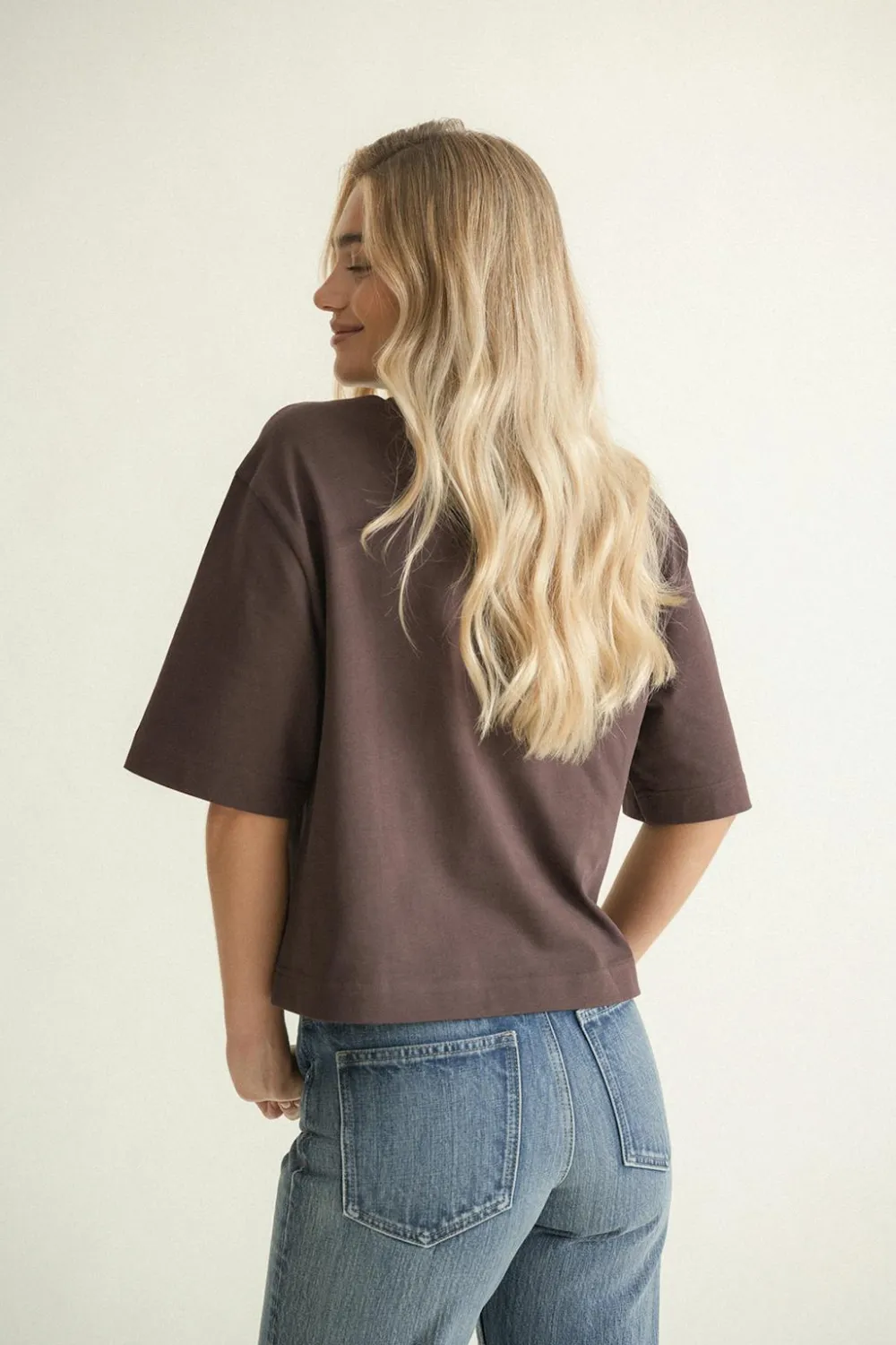 Gina Tricot Perfect boxy tee Brun Online