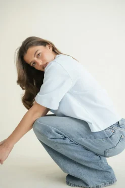 Gina Tricot Perfect boxy tee Blå Discount