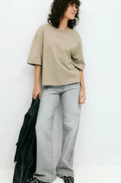 Gina Tricot Perfect boxy tee Grønn Sale