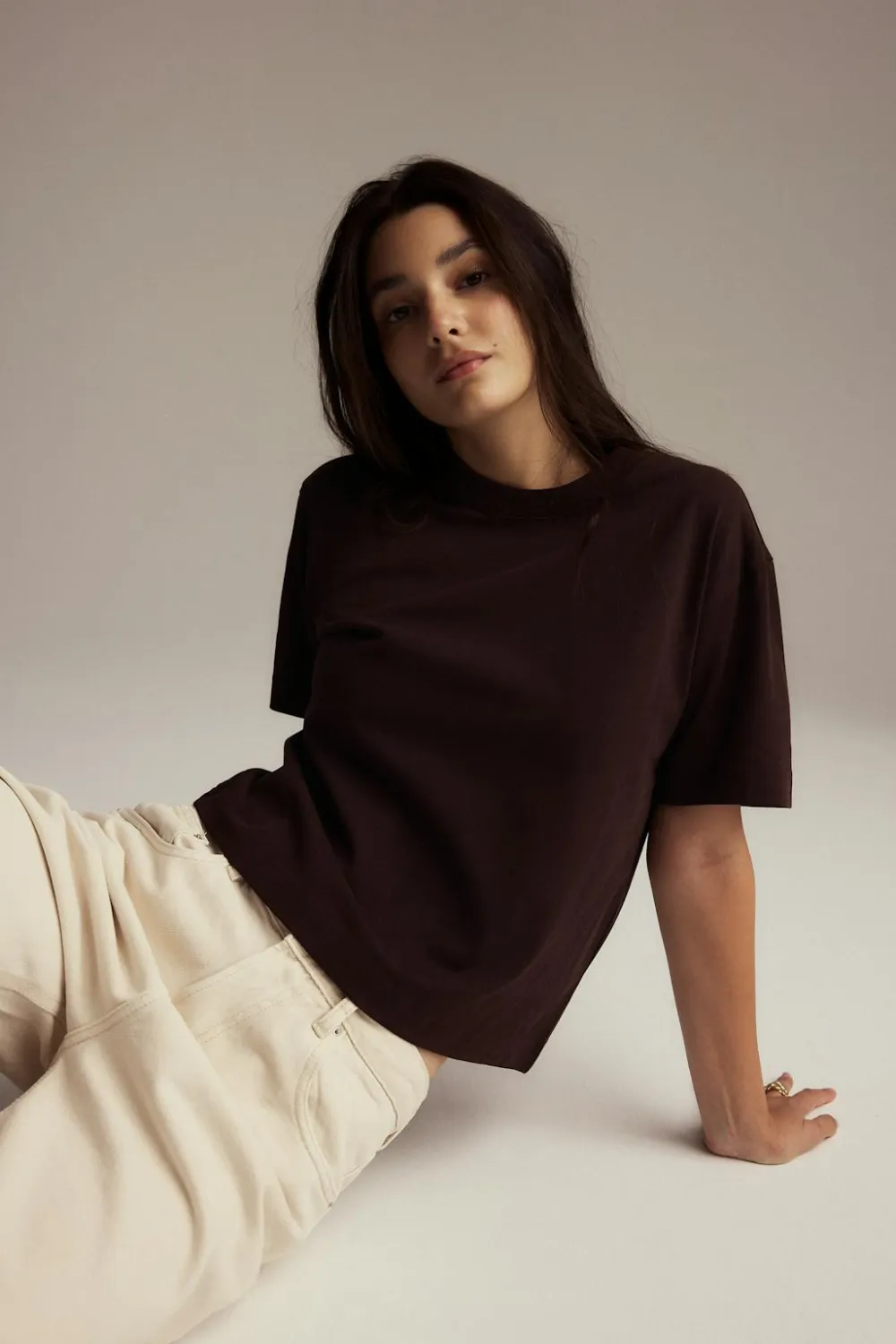 Gina Tricot Perfect tee Brun Discount