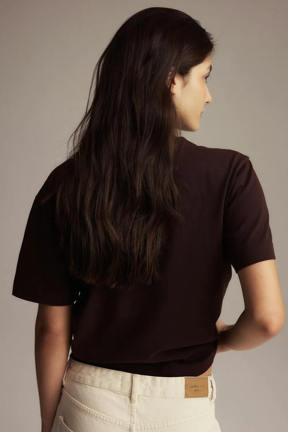 Gina Tricot Perfect tee Brun Discount