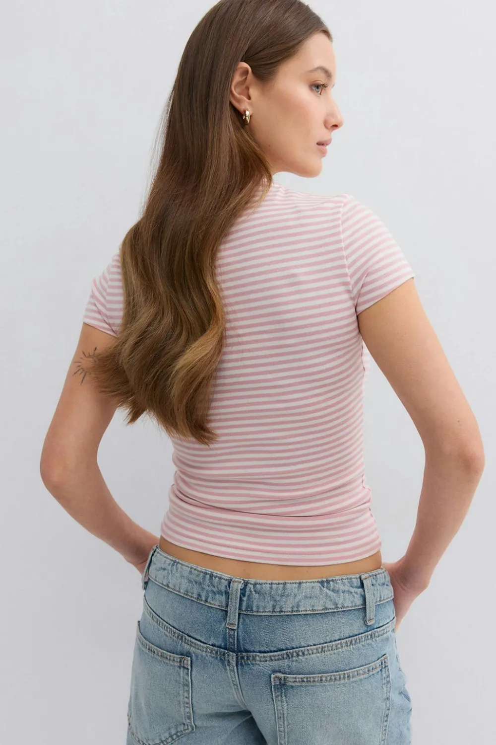 Gina Tricot Perfect tight tee Hvit Outlet