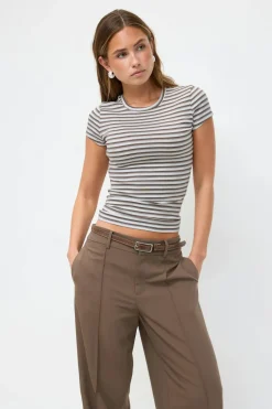 Gina Tricot Perfect tight tee Hvit Outlet