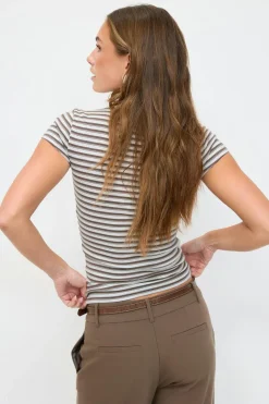 Gina Tricot Perfect tight tee Hvit Outlet
