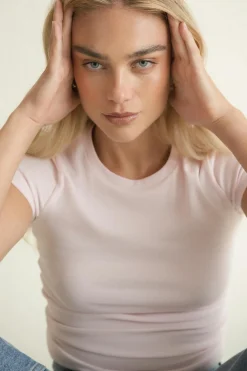 Gina Tricot Perfect tight tee Rosa Sale
