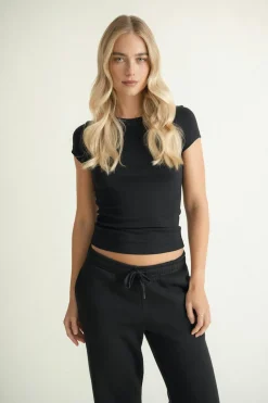 Gina Tricot Perfect tight tee Svart Sale