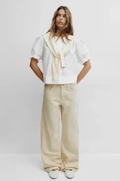 Gina Tricot Perfect wide jeans Beige Discount