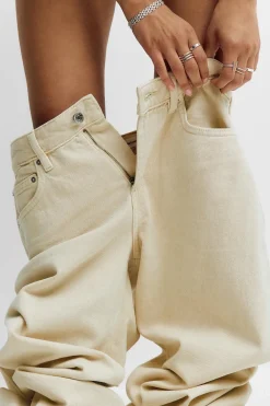 Gina Tricot Perfect wide jeans Beige Discount