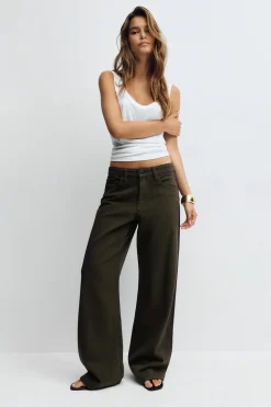 Gina Tricot Perfect wide jeans Brun Discount