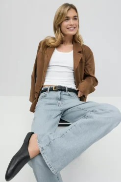 Gina Tricot Perfect wide jeans Blå