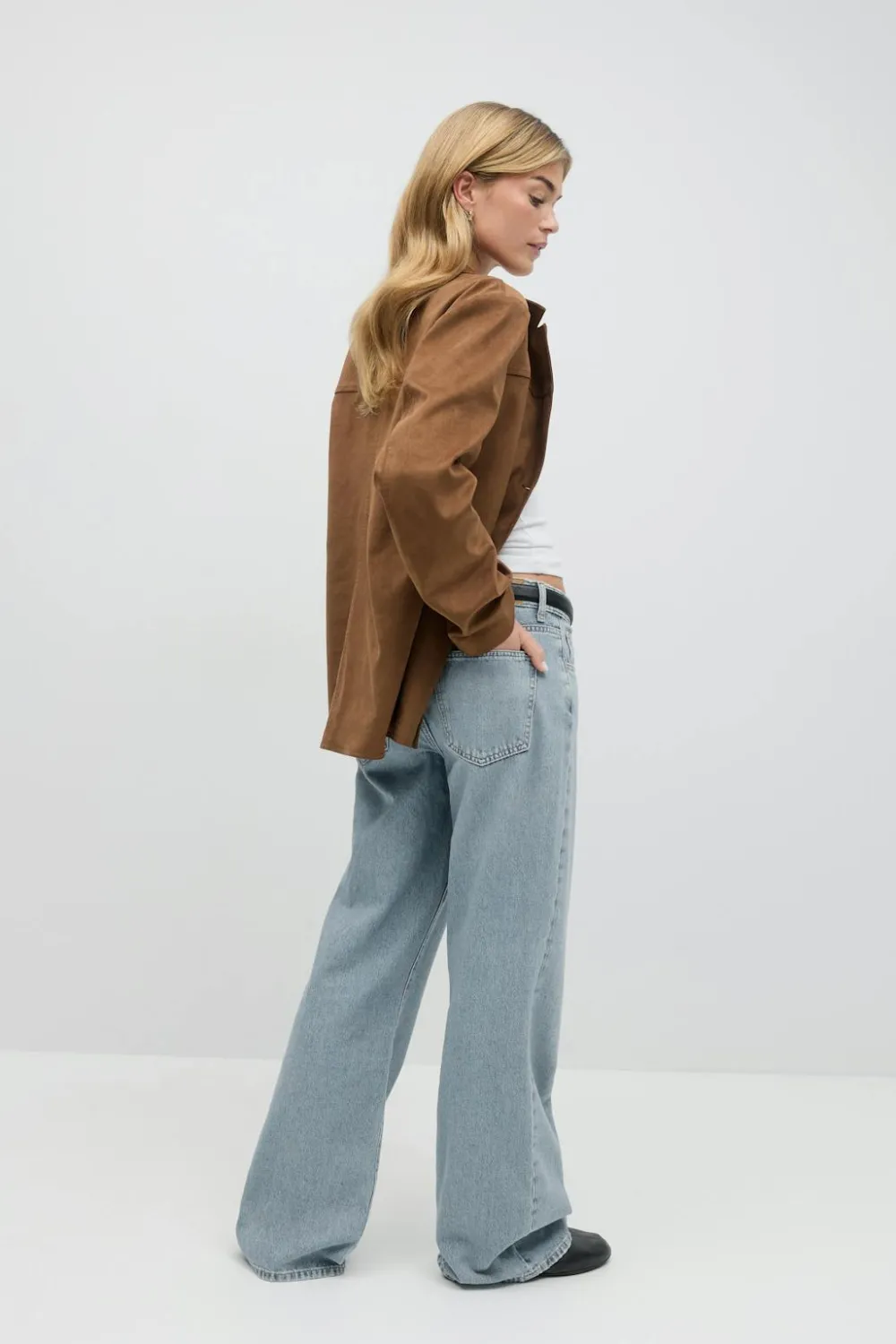 Gina Tricot Perfect wide jeans Blå