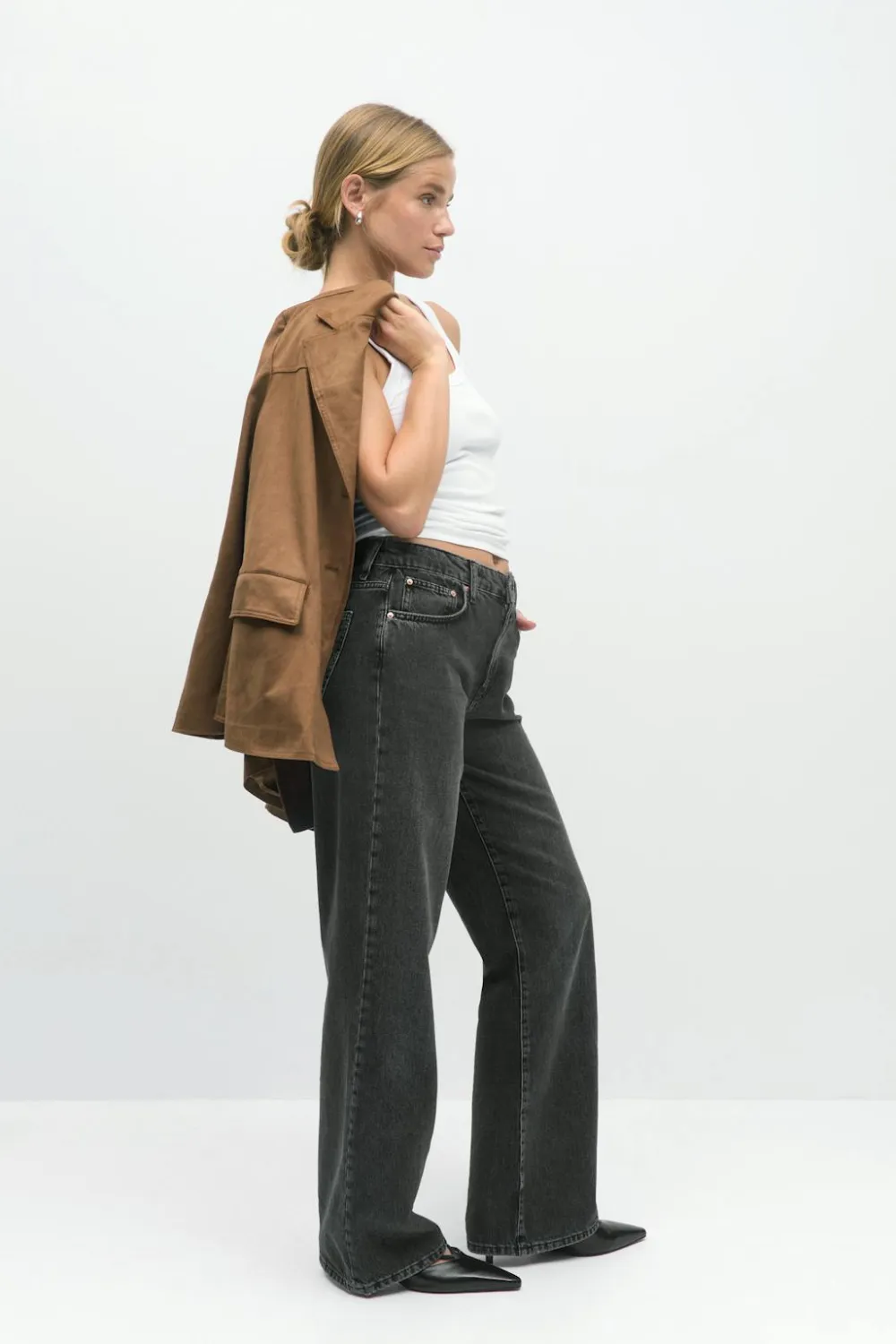 Gina Tricot Perfect wide jeans Svart Discount