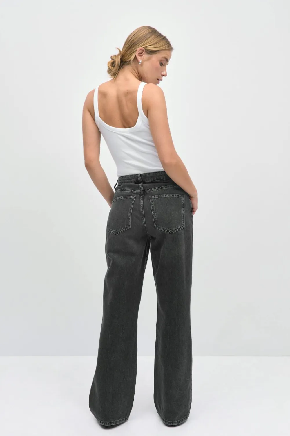 Gina Tricot Perfect wide jeans Svart Discount