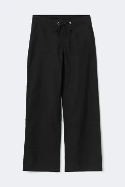 Gina Tricot Petite linen blend trousers Svart Outlet