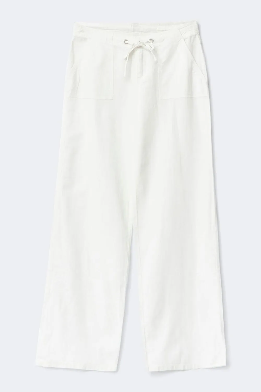 Gina Tricot Petite linen blend trousers Hvit Discount