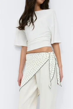 Gina Tricot Picot edge hip scarf Svart Discount