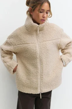 Gina Tricot Pie zip jacket Beige