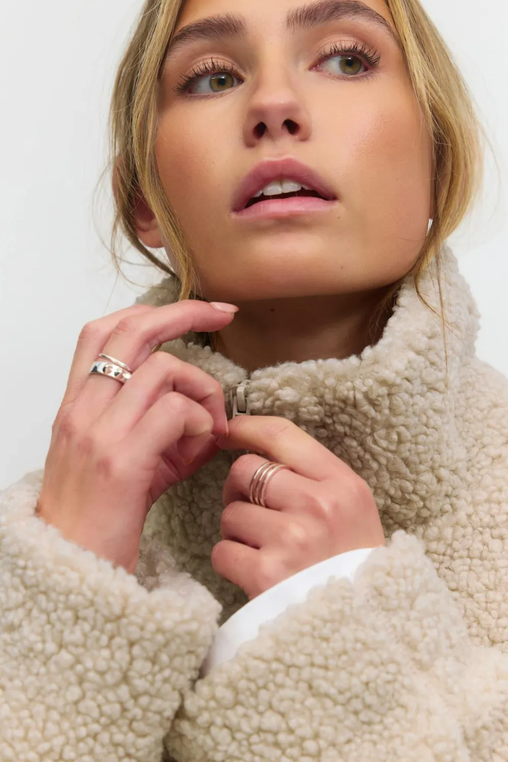 Gina Tricot Pie zip jacket Beige