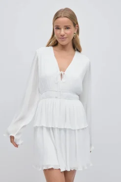 Gina Tricot Pleated dress Hvit Best